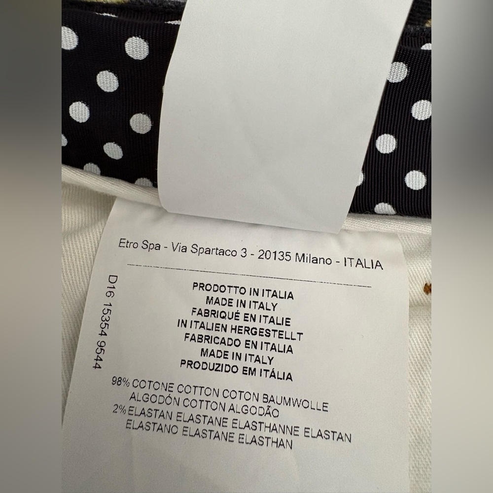 Etro Milano Designer Black Multicolor Floral Skinny Pants Size 29 Made In Italy - Picture 9 of 15